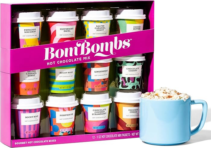 BomBombs, Hot Chocolate Mix Gift Set with Mini Cup Packaging, Dessert Flavors Include Rocky Road,... | Amazon (US)