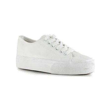 Lace Up Women s Canvas Sneakers in White | Walmart (US)
