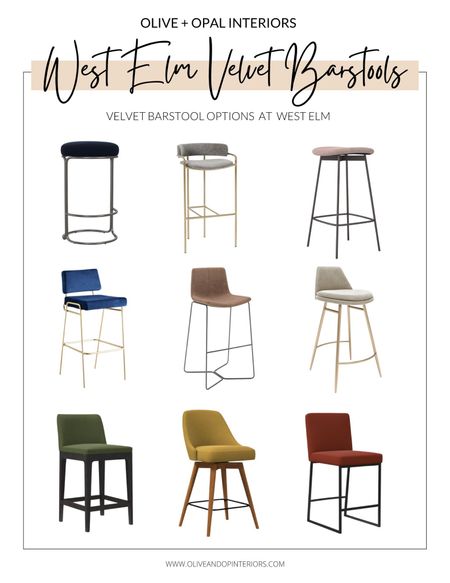 Check out this roundup of some of the amazing velvet barstool options at West Elm!
.
.
.
Velvet
Upholstered Barstools 
Black Metal Legs
Gold Metal Legs
Wooden Legs
Eclectic Design 
Modern
Sleek 


#LTKhome #LTKstyletip #LTKbeauty