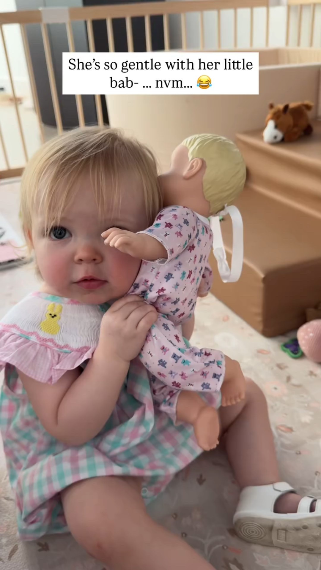 She’s so gentle with her little bab- …nvm… 😂 how cute is her little Easter outfit?

#LTKFamily #LTKKids #LTKBaby
