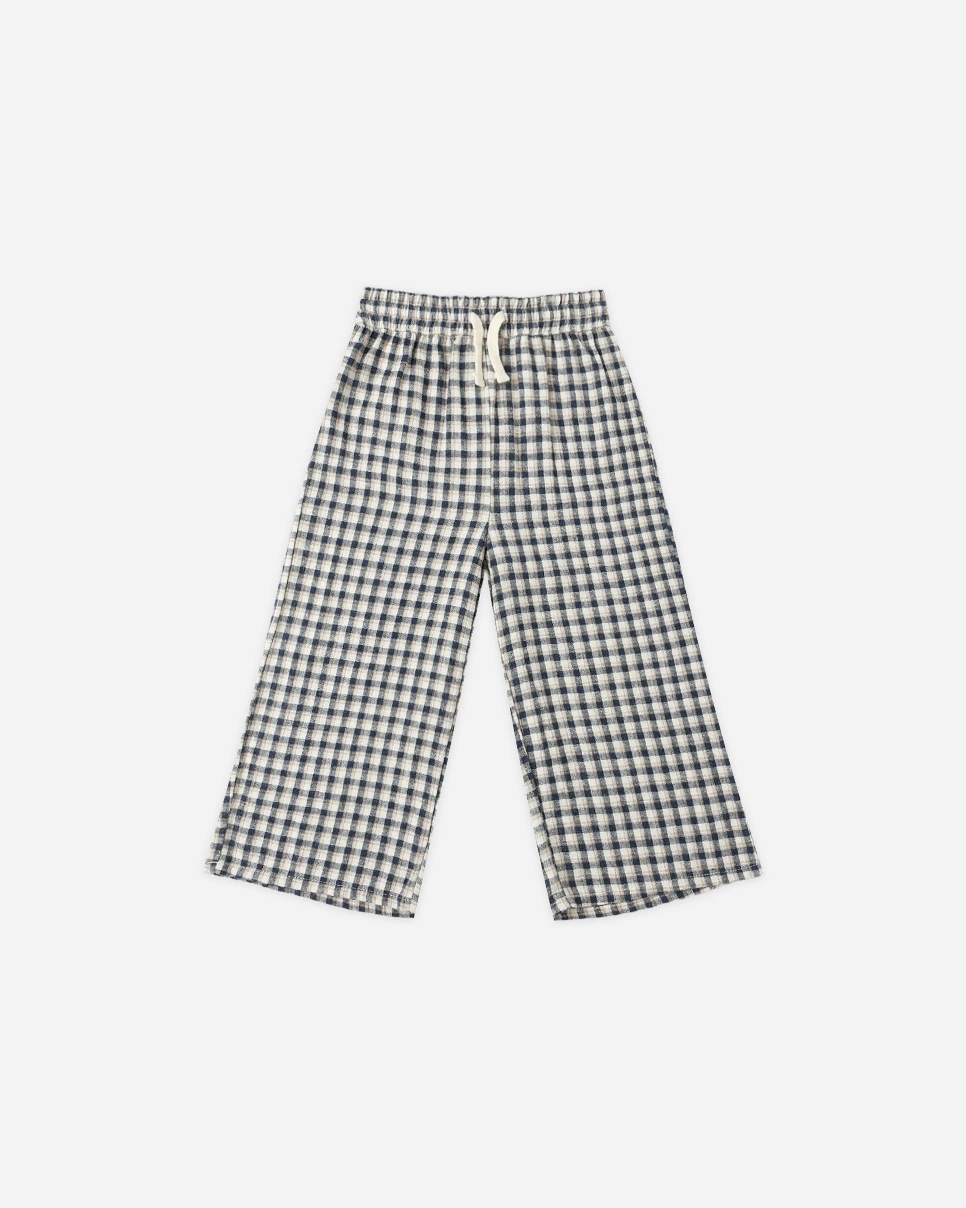 Wide Leg Pant || Navy Check | Rylee + Cru