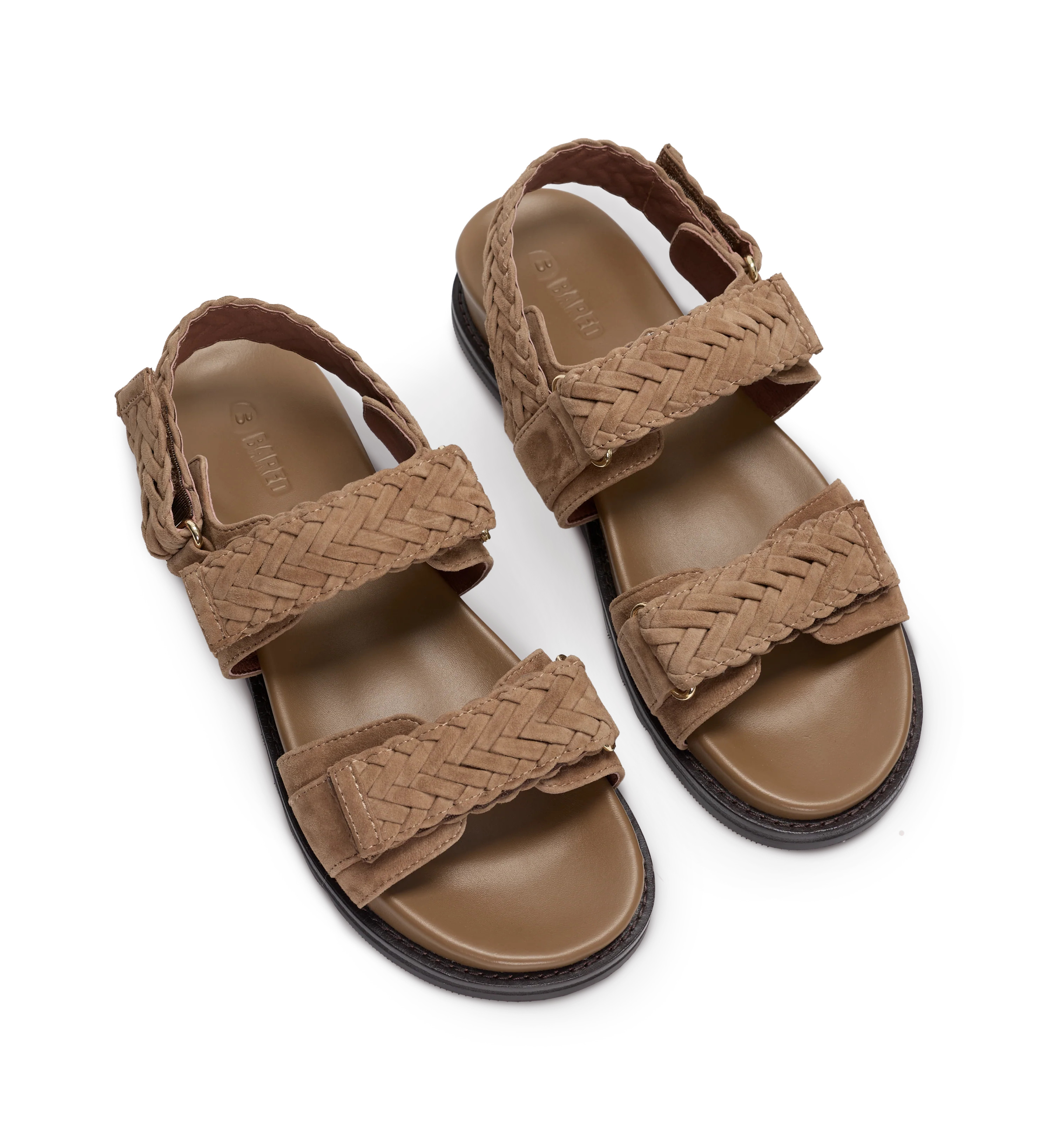 Cygnet Coffee Tan Suede Chunky Sandals | Bared Footwear | Bared Footwear