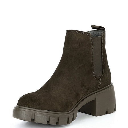 Steve Madden Howler Block Heel Platform Ankle Boots Olive Suede (8.5 Olive Suede) | Walmart (US)