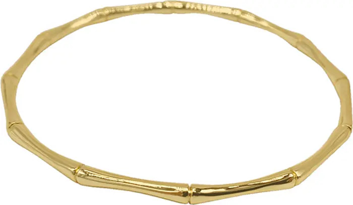 14K Gold Plated Bamboo-Shaped Bangle Bracelet | Nordstrom Rack