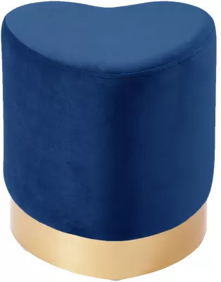 Meridian Furniture Heart Ottoman/Stool, Navy Blue | Belk