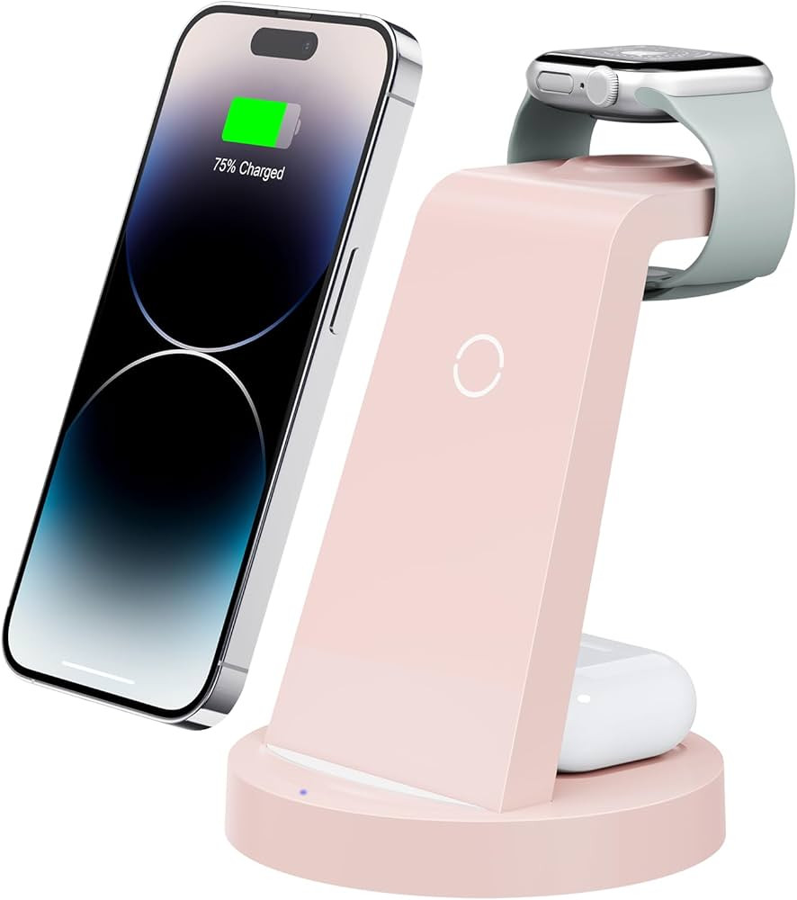 Anlmz 3 in 1 Charging Station for iPhone, Wireless Charger for iPhone 16 15 14 13 12 11 X Pro Max... | Amazon (US)