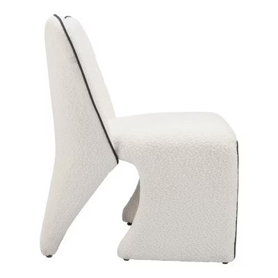HomeRoots 29" Ivory Faux Shearling And Upholstered Side Chair | Target