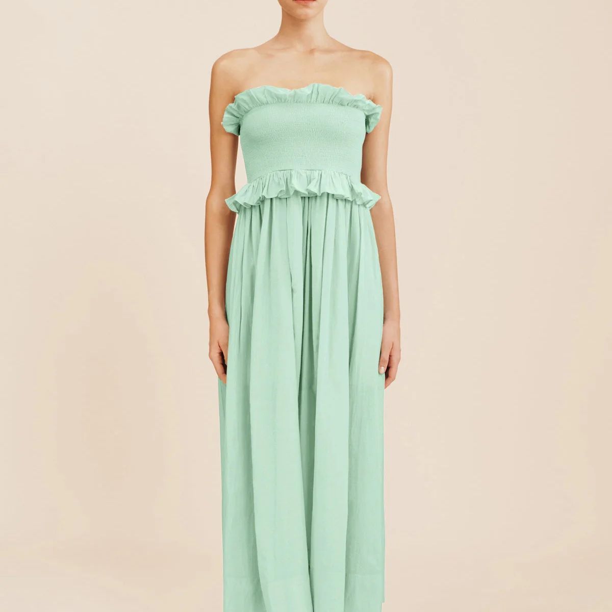 COBY STRAPLESS DRESS - COOL MINT | POSSE (US)