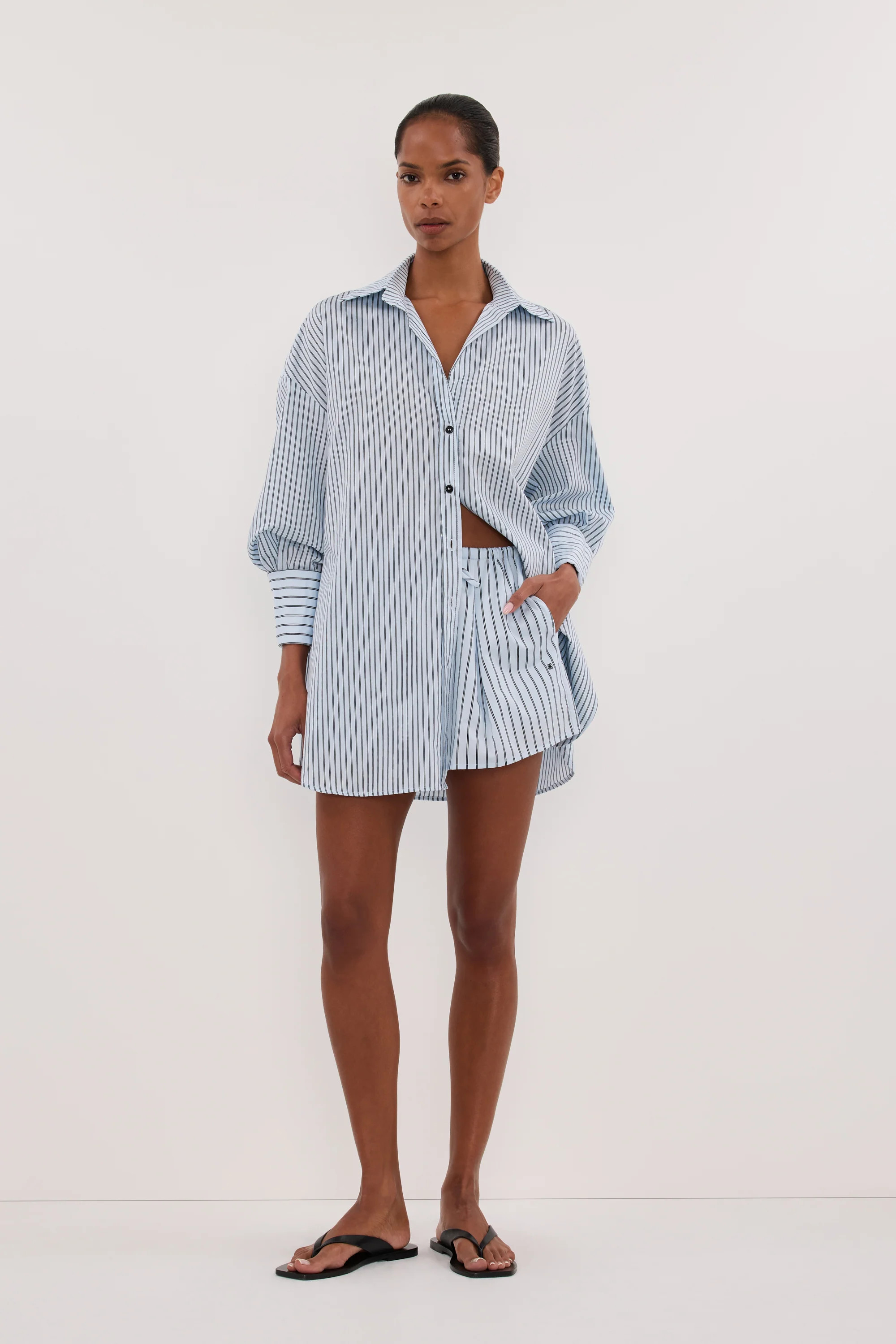 SABLE ICE BLUE SILK BLEND SHORT | DISSH