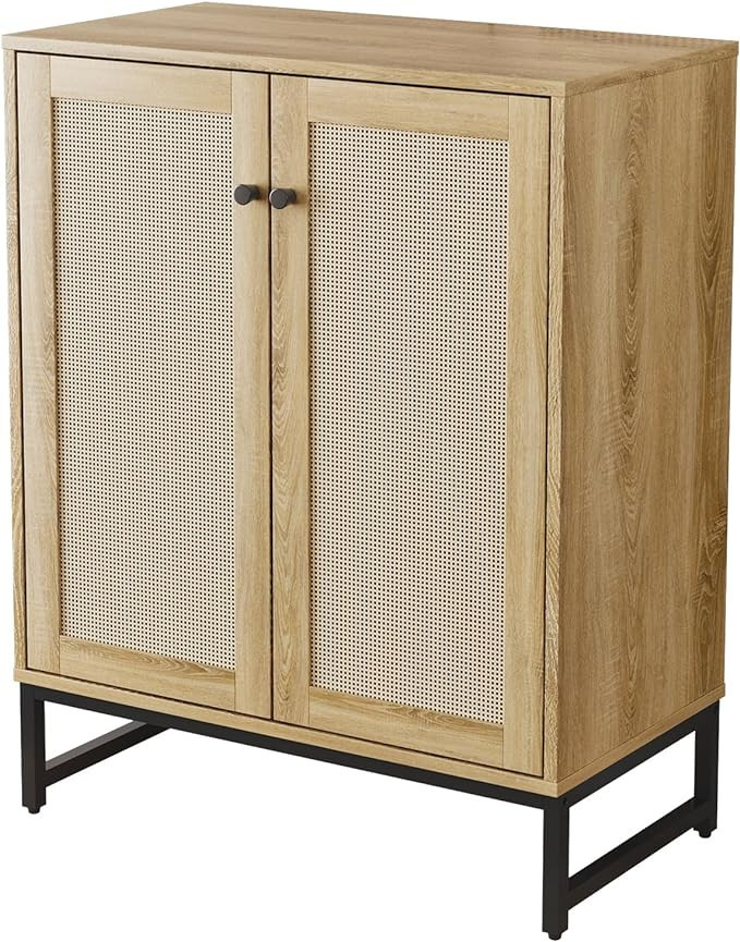Kopuity Sideboard Buffet Cabinet, Storage Cabinet with Double Rattan Doors, Modern Rattan Sideboa... | Amazon (US)