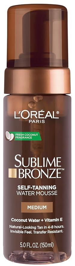 L'Oreal Paris Sublime Bronze Self Tanning Water Mousse, Streak-Free Natural Looking Tan, 5 fl. Oz | Amazon (US)