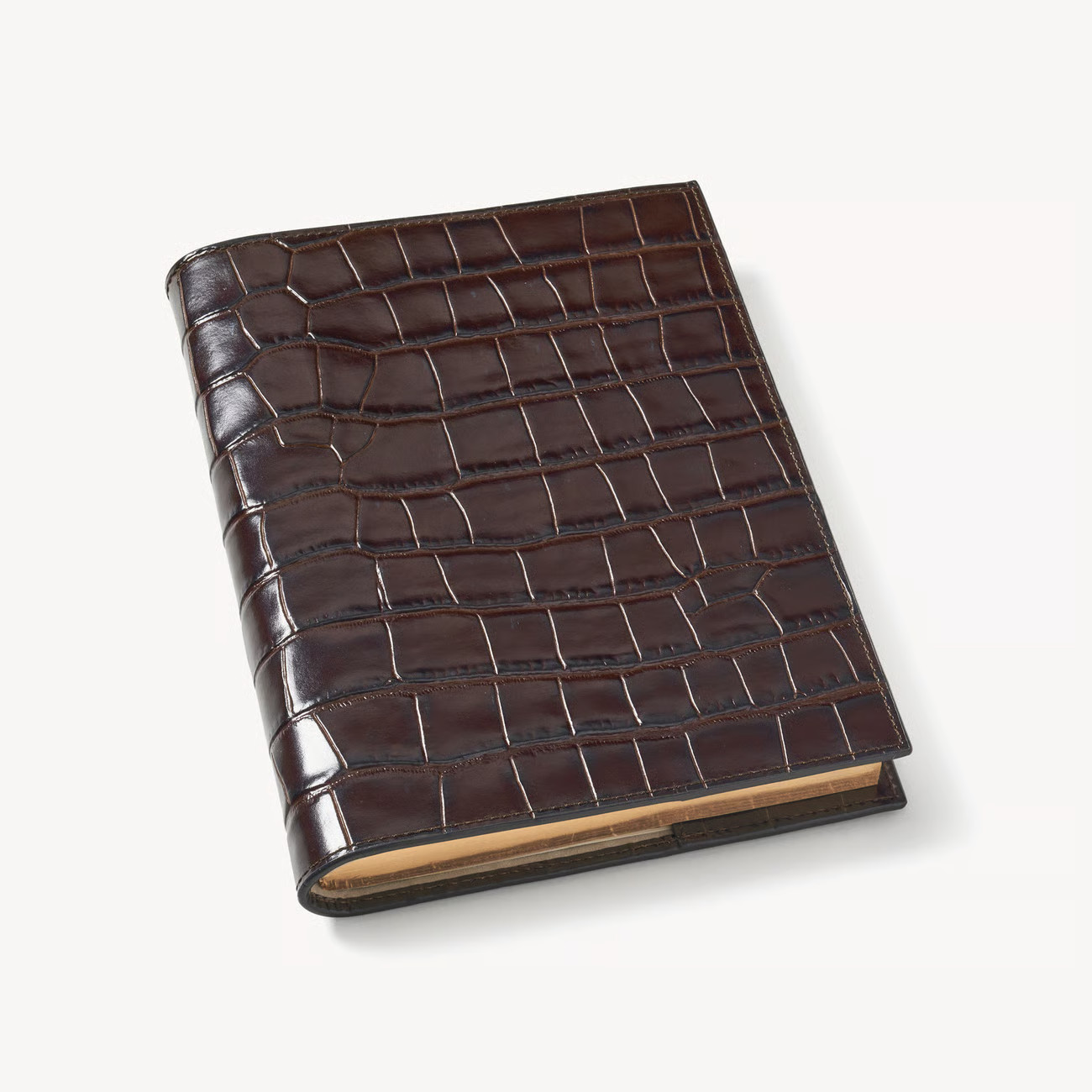 A5 Refillable Luxury Journal

        
            
            Amazon Brown Croc with Soft Suede... | Aspinal of London US
