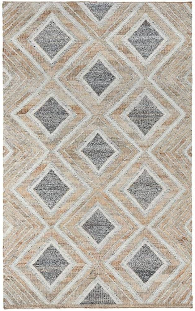 Kosas Home Lagos 96x120 Transitional Jute and Wool Area Rug in Blue Multi | Amazon (US)