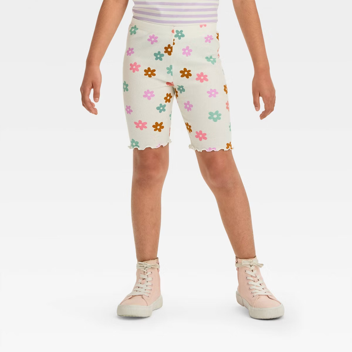 Girls' Ribbed Stretch Bike Shorts - Cat & Jack™ | Target