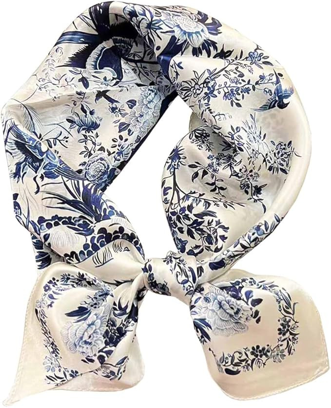 JERLA 100% Pure Mulberry Silk Square Scarf for Hair-27''x27'' Women Men Natural Silk Neckerchief ... | Amazon (US)