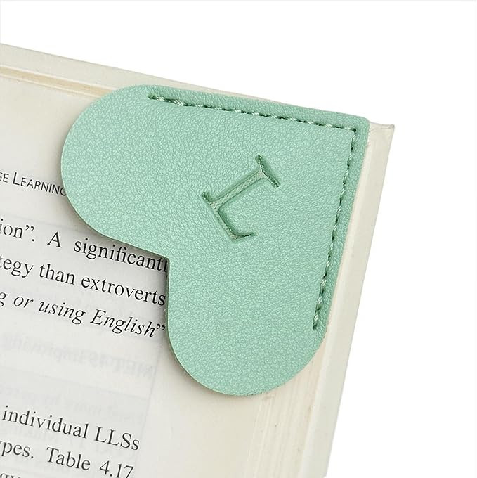 MOTEERLLU Personalized Leather Heart Bookmark with Initial, Cute Letters Custom Corner Book Mark ... | Amazon (US)