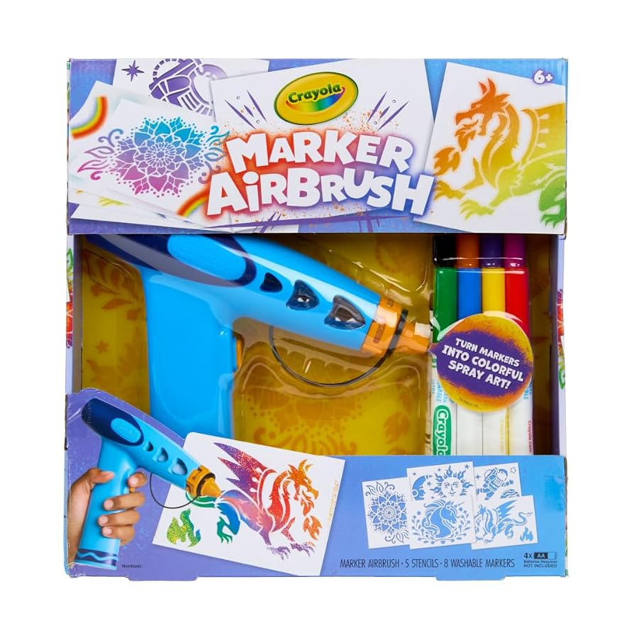 Crayola Marker Airbrush Spray Art Kit, DIY Marker Art Set for Kids, Toys for Kids, Gift for Boys ... | Amazon (US)