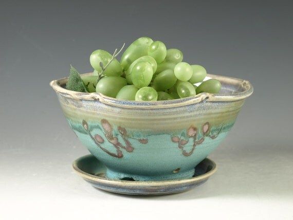 Berry Bowl in turquoise - handmade stoneware pottery | Etsy (US)