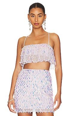 MAJORELLE Mallory Embellished Crop Top in Silver from Revolve.com | Revolve Clothing (Global)