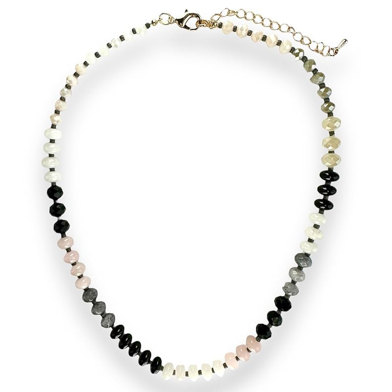 Beaded Gemstone Bead Necklace - 17in + 2in extender (Neutral) | Amazon (US)