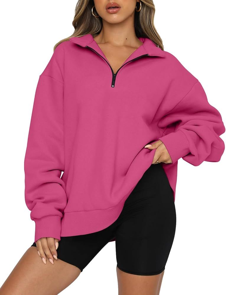Womens Fashion Hoodies & Sweatshirt Pullover Fall Fashion 2024 Teen Girls Half Zip Winter Warm To... | Amazon (US)