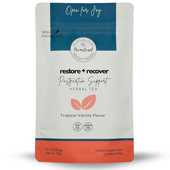 Momstead Restore and Recover Postpartum Support Herbal Tea | Tropical Vanilla Flavor | Nursing Fr... | Amazon (US)