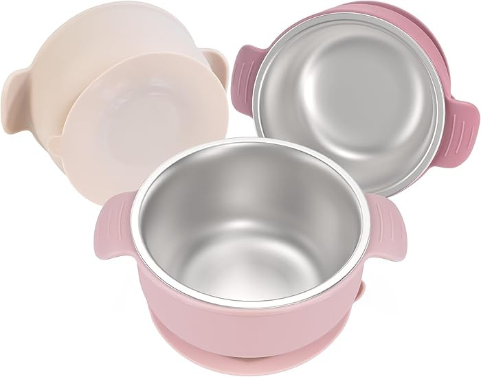 Bella’s Friends Stainless Steel and Silicone Baby Bowls with Suction 3 Pack, 4.3” for Toddler... | Amazon (US)