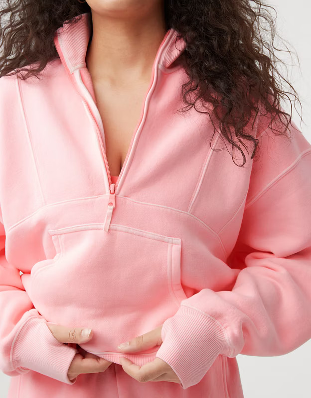 OFFLINE By Aerie Cloud Fleece Quarter Zip Sweatshirt | Aerie
