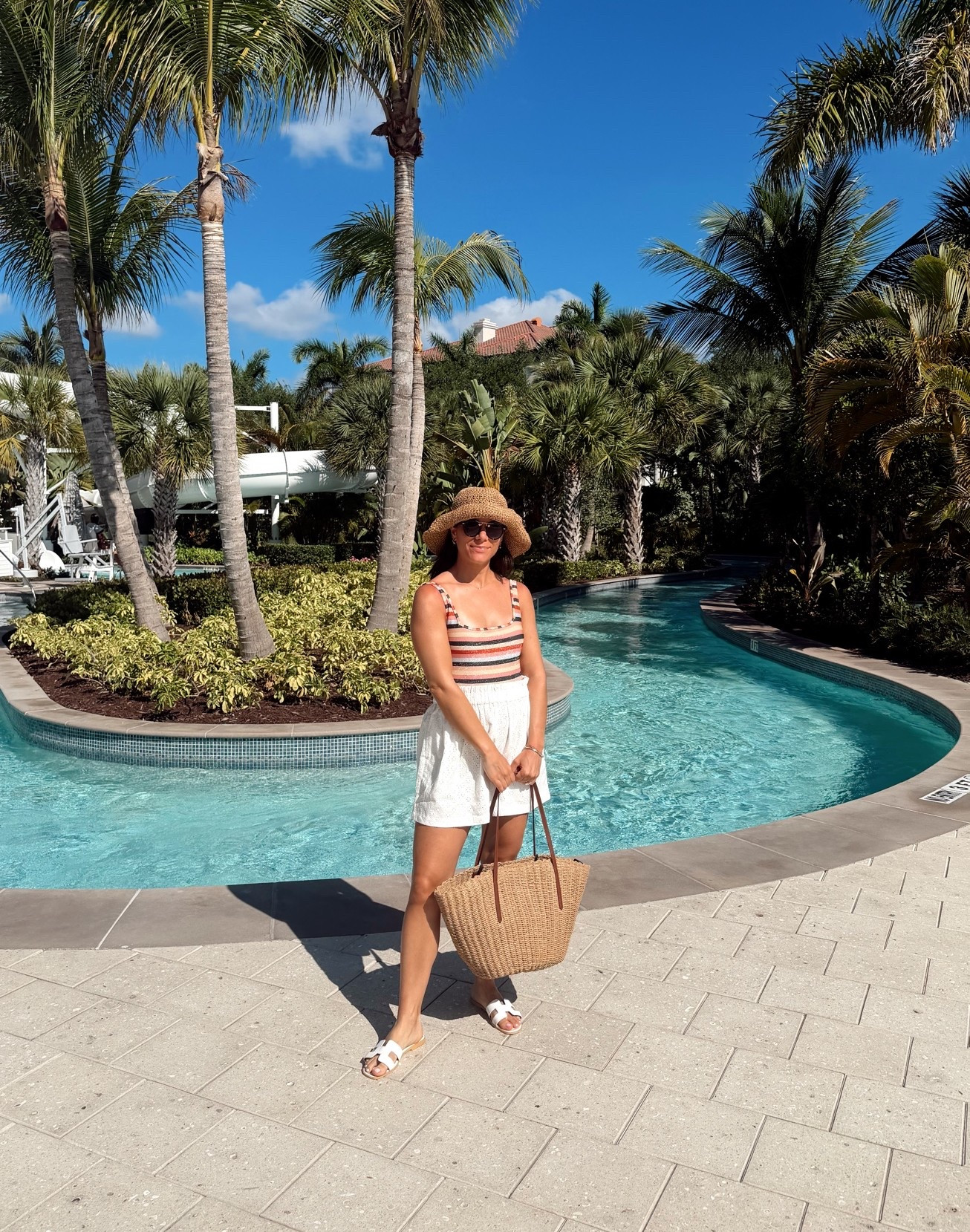I love this beach & pool outfit - I also plan to wear these shorts normally, but they work so well as a coverup. and this one piece bathing suit is so cute, comfortable and flattering! definitely a good vacation outfit if you're traveling this summer! I sized up in bathing suit.

#LTKSwim #LTKootd #LTKTravel