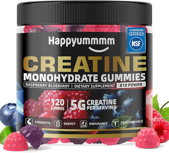 NSF Certified Creatine Gummy 5g - Creatine Monohydrate Gummies for Men & Women - Boost Focus,Stre... | Amazon (US)