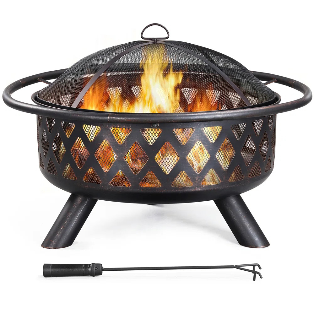 36″ Dia. × 23.5″ H Cast Iron Wood Burning Fire Pit | Wayfair North America