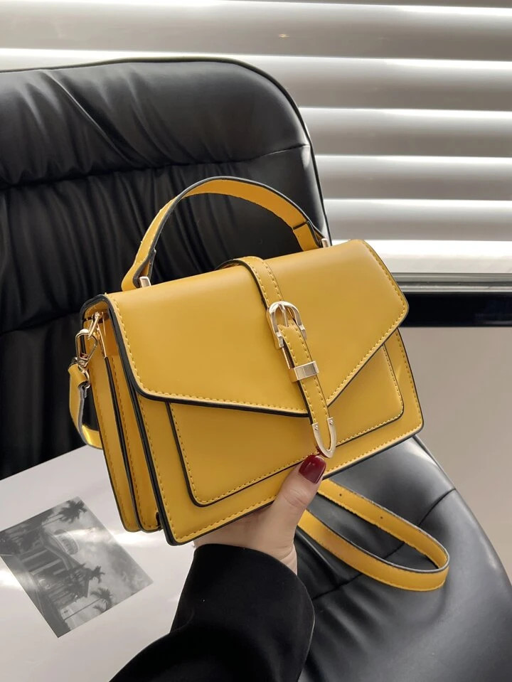 Solid Buckle Decor Square Bag | SHEIN