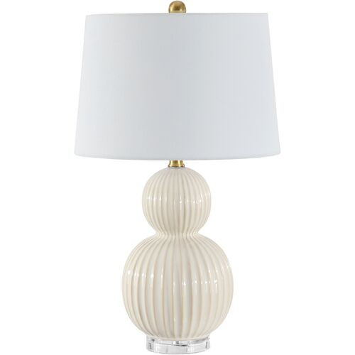 Zed Ceramic Table Lamp, Ivory | One Kings Lane
