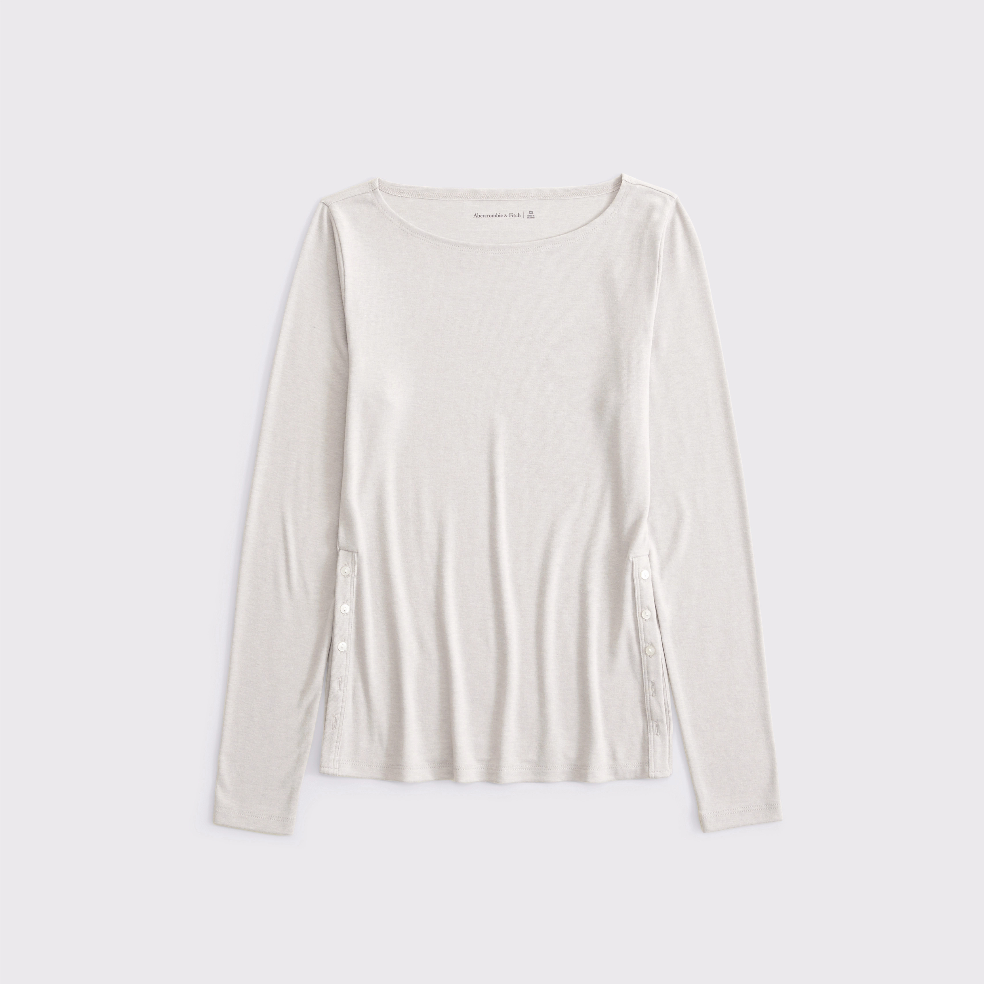 Brushed Jersey Long-Length Slash Top | Abercrombie & Fitch (US)