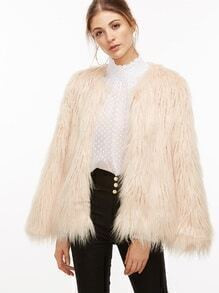 Apricot Faux Fur Coat | Romwe