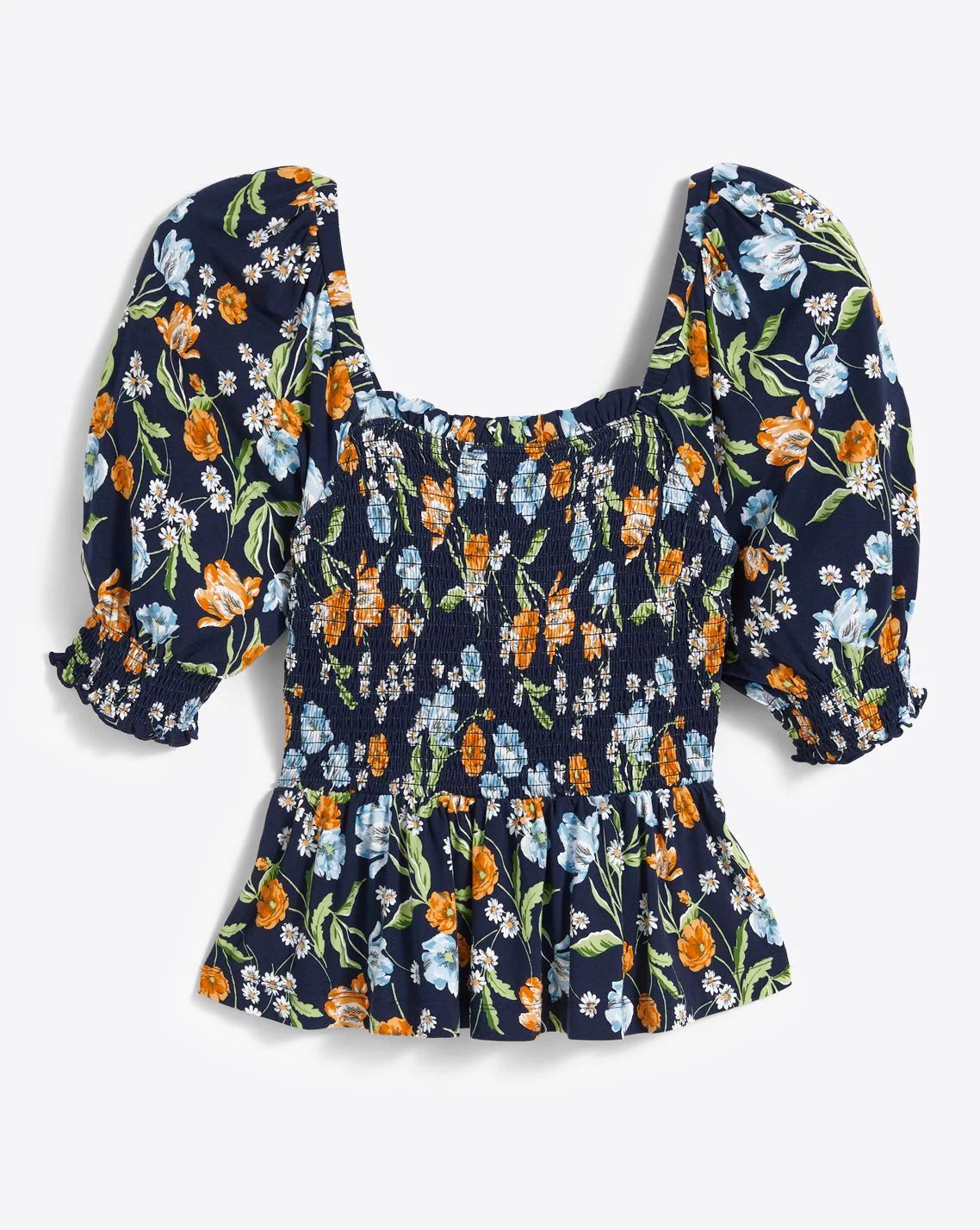 Knit Smocked Top in Spring Blooms | Draper James (US)