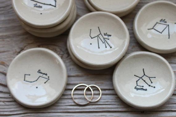 Small Zodiac Constellation Pottery Ring Dish - 1-2 Weeks for Delivery - Birthday Gift | Etsy (US)