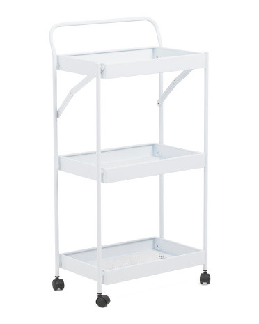 3 Tier Foldable Glossy Rolling Cart | TJ Maxx