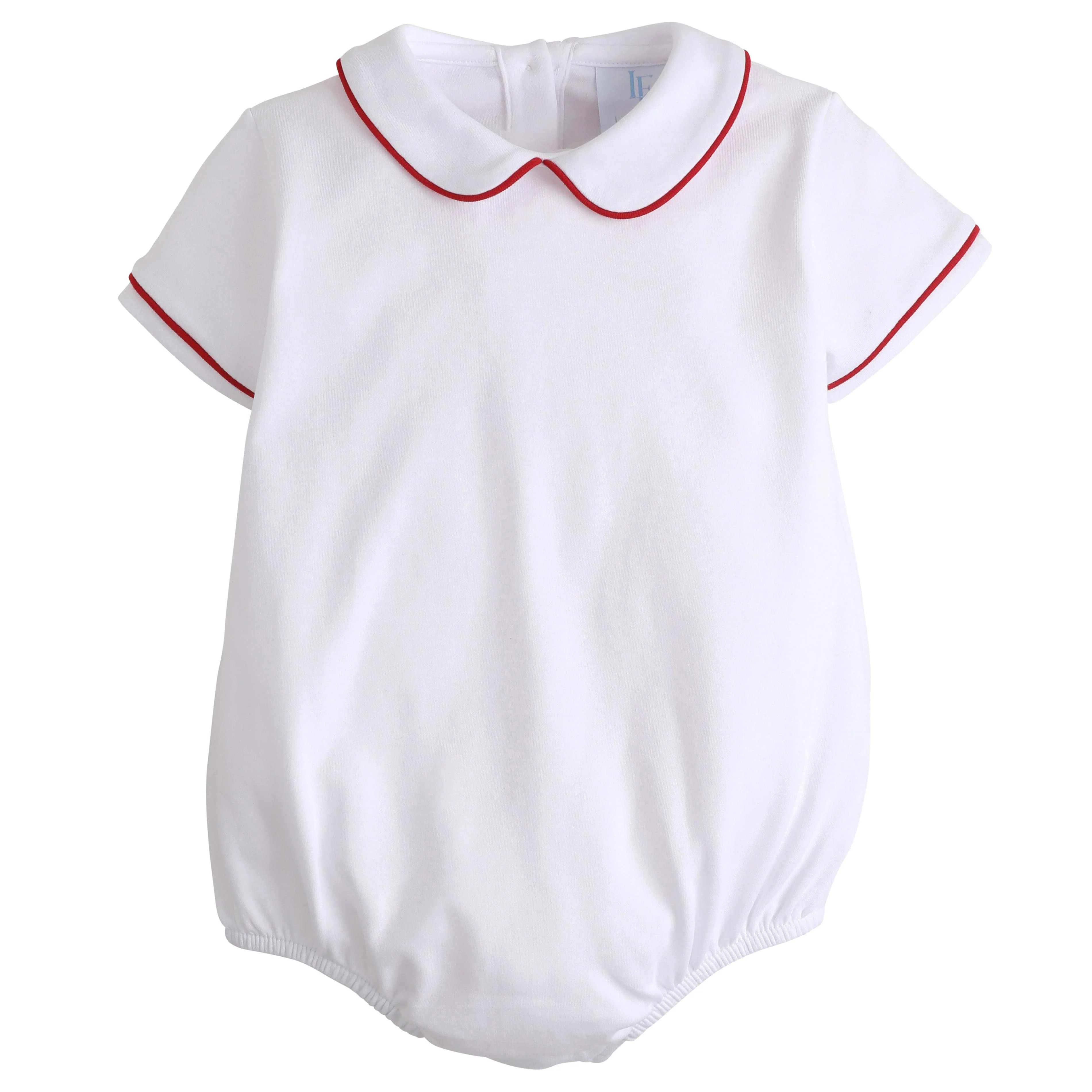 Boy's Peter Pan Collar Bubble - Red Trim Outfit | Little English
