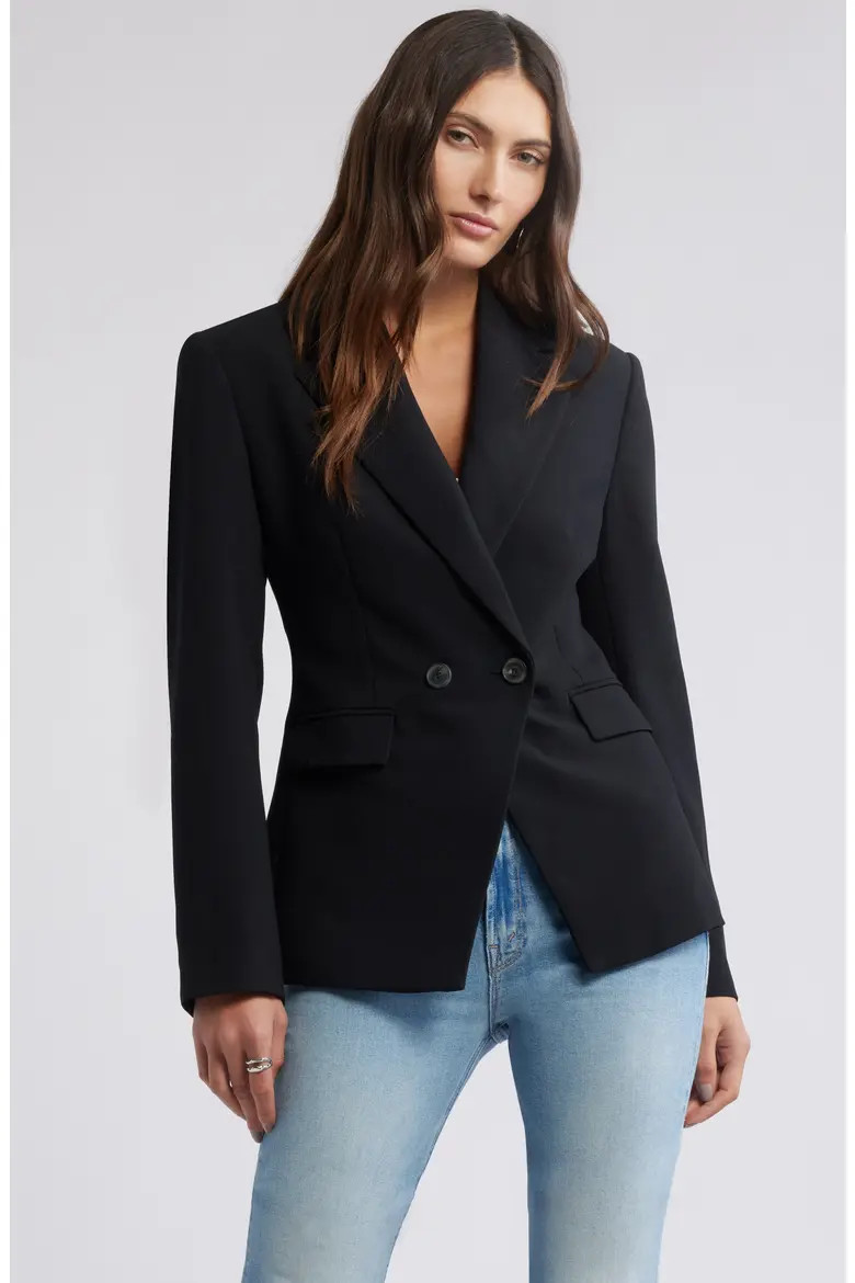 Open Edit The Icon Hourglass Blazer in Beige Pumice at Nordstrom, Size X-Small | Nordstrom