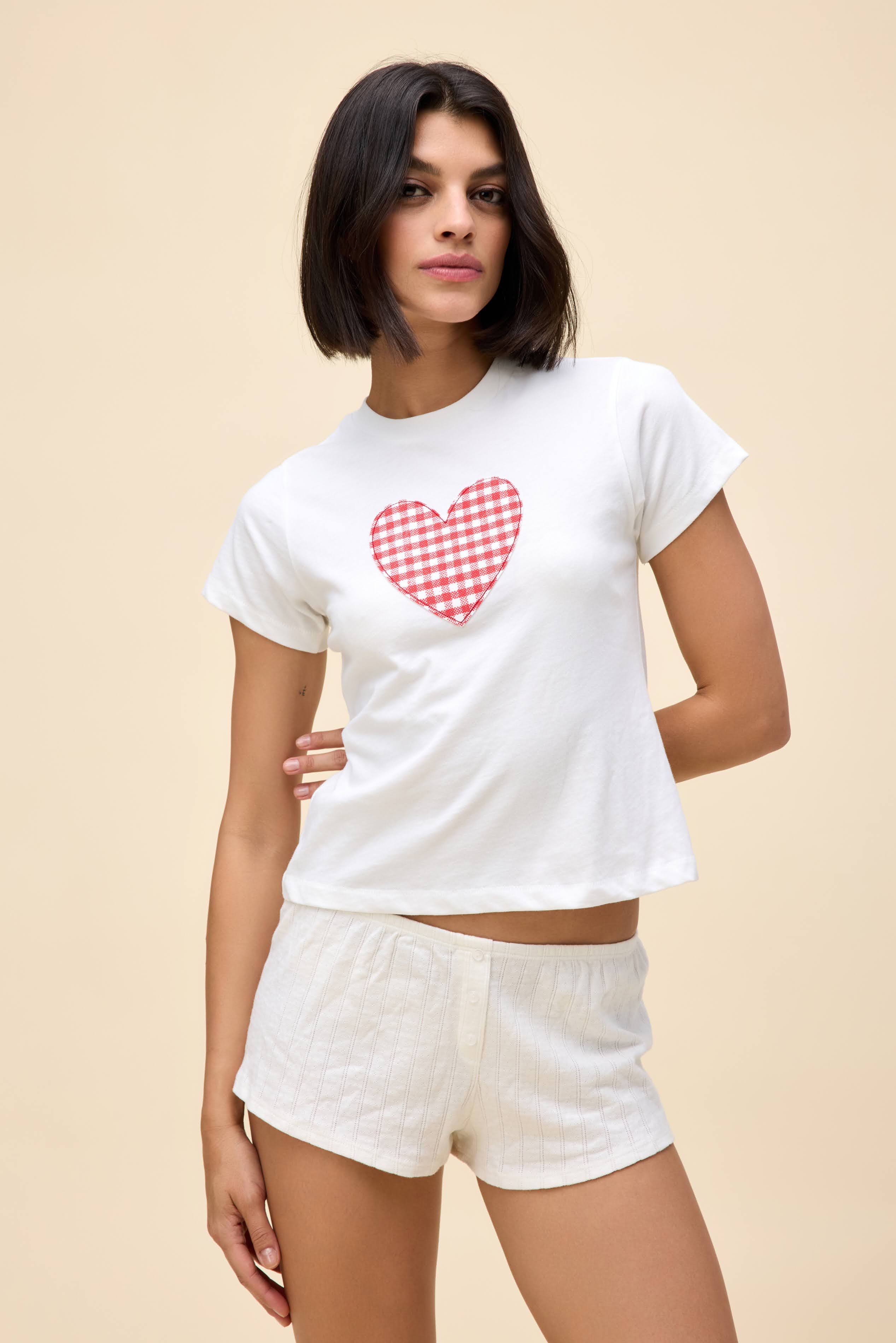 Gingham Heart Vintage Tee | Daydreamer