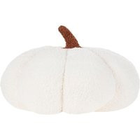 Plush Pumpkin Boucle Cushion Throw Pillow Halloween Decor ⌀ 35 cm White Munchkin Fr. | ManoMano UK