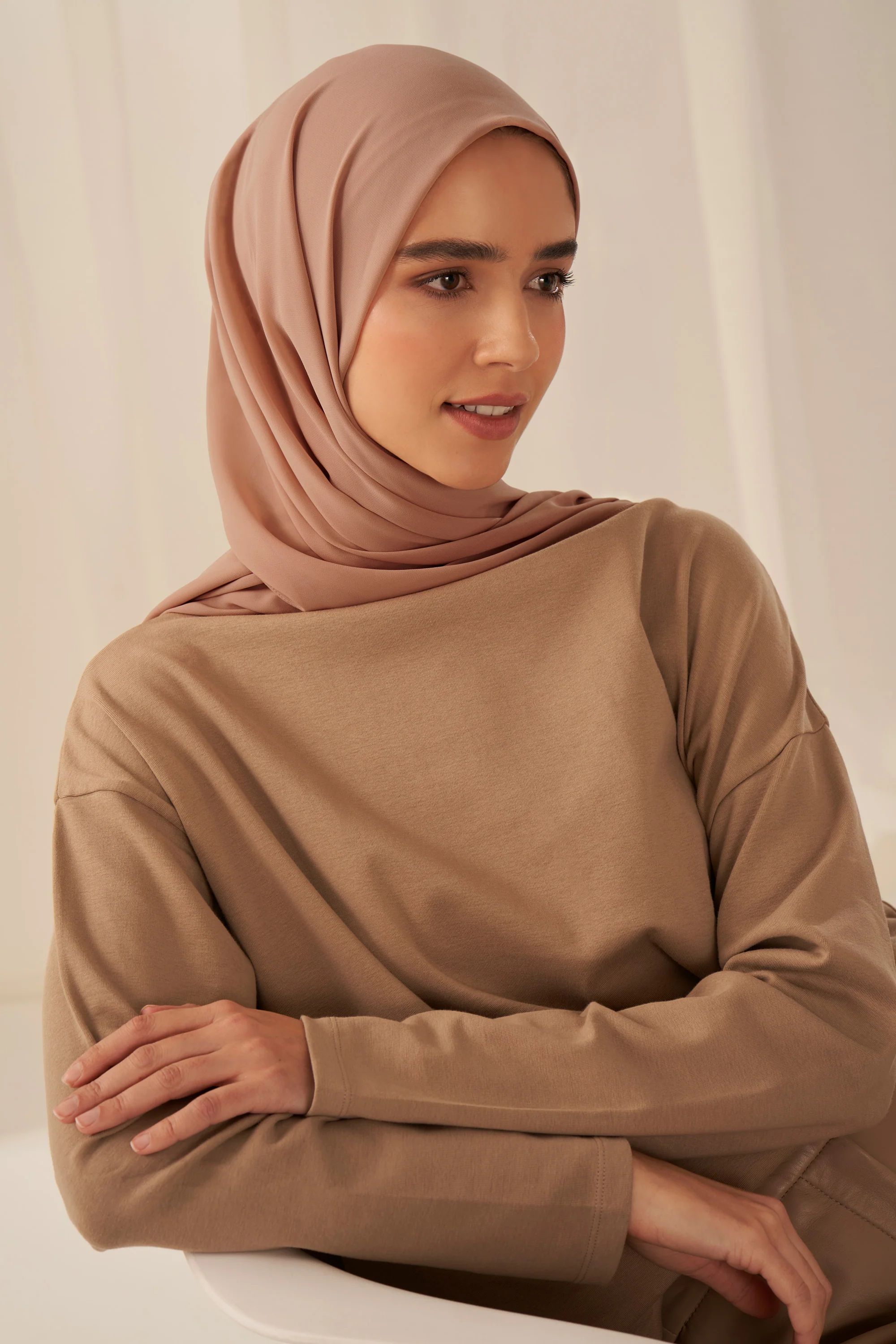 Recycled Chiffon Hijab - Rosewood | Haute Hijab