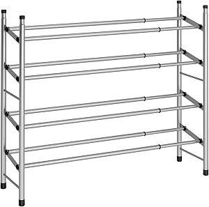 TZAMLI 4-Tier Free Standing Shoe Rack Metal Iron of Expandable and Adjustable Shoes Organizer, St... | Amazon (US)
