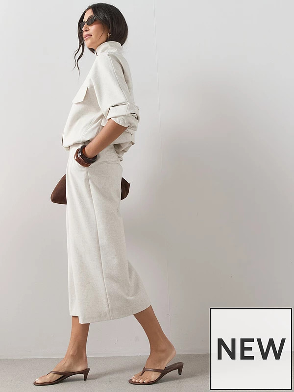 The Very Collection Funnel Neck Linen Blend Jacket Co Ord - Natural | Very (UK)