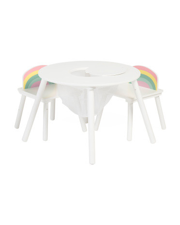 Rainbow Fishnet Play Table And 2 Chairs | TJ Maxx