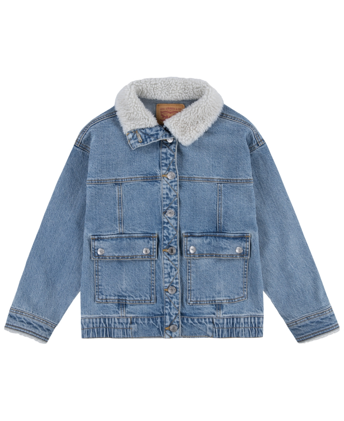 Levi's Big Girls Sherpa Collar Denim Jacket - Gold Country | Macy's