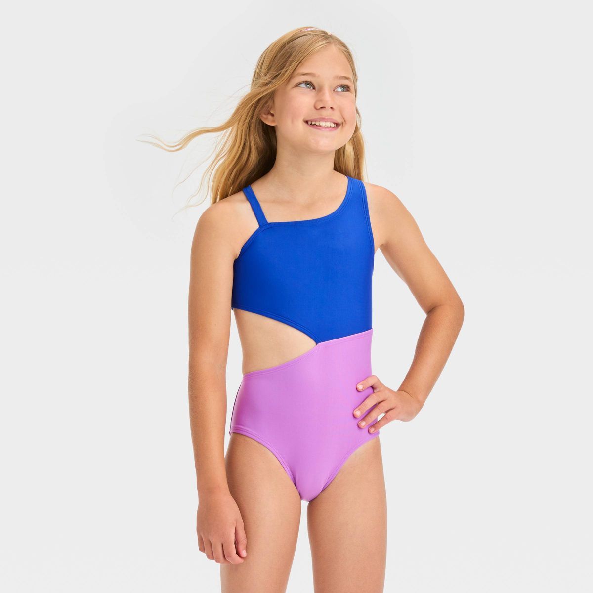 Girls' Solid One Piece Swimsuit - Cat & Jack™ | Target
