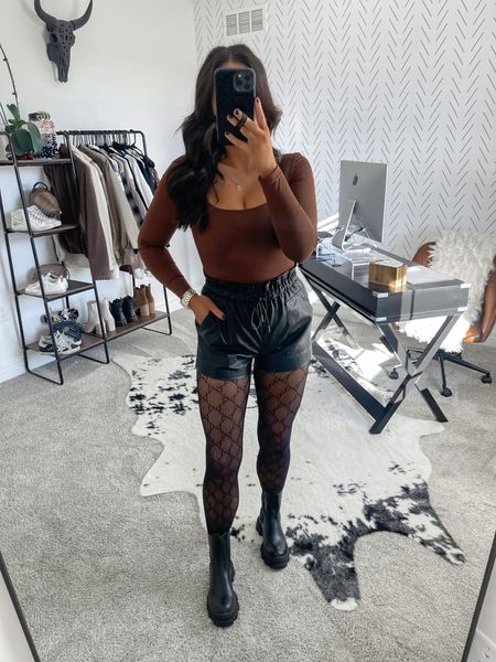 Brown bodysuit outfit 🐻🤎 

Bodysuit — small
Shorts — xs

Amazon fashion | amazon finds | amazon must haves | found it on amazon | amazon bodysuit | shapewear bodysuit | chocolate brown bodysuit | double g tights | high waisted black leather shorts outfit | black Chelsea boots outfit 

#LTKshoecrush #LTKunder50 #LTKstyletip