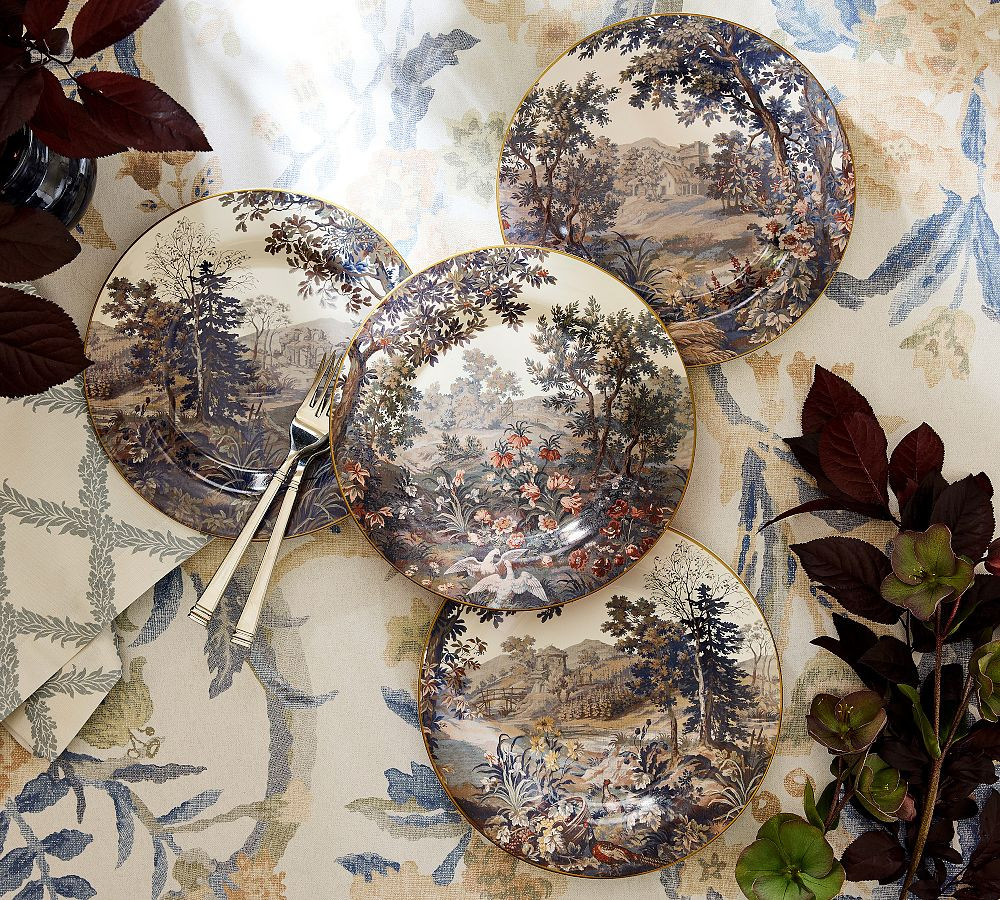 Kravet Folly Scenic Stoneware Salad Plates - Mixed Set of 4 | Pottery Barn (US)